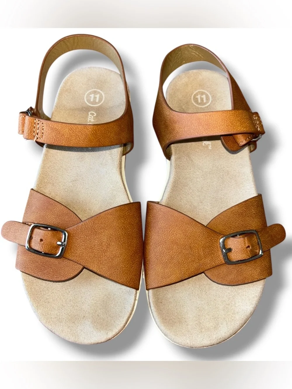 Cat & Jack Toddler Girl Brown Buckle Strap Sandals